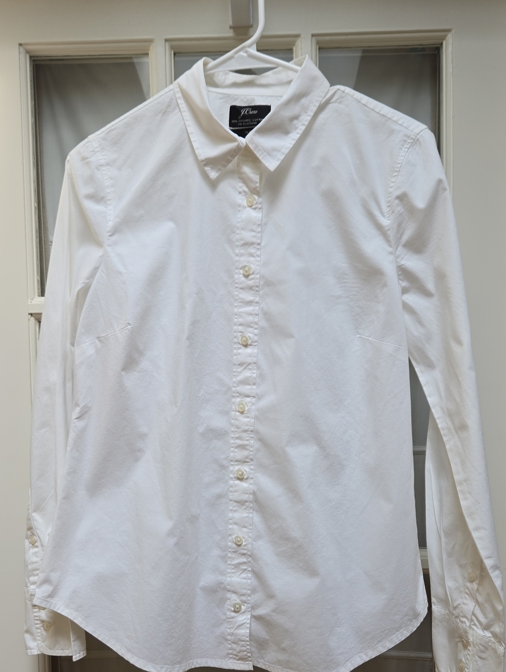 J. Crew Womens Organic Stretch Cotton White Button-Down Shirt